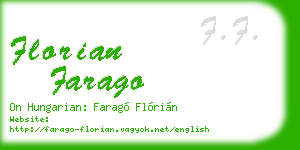 florian farago business card